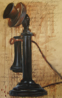 yesterday, mixed media drawing on kraft paper